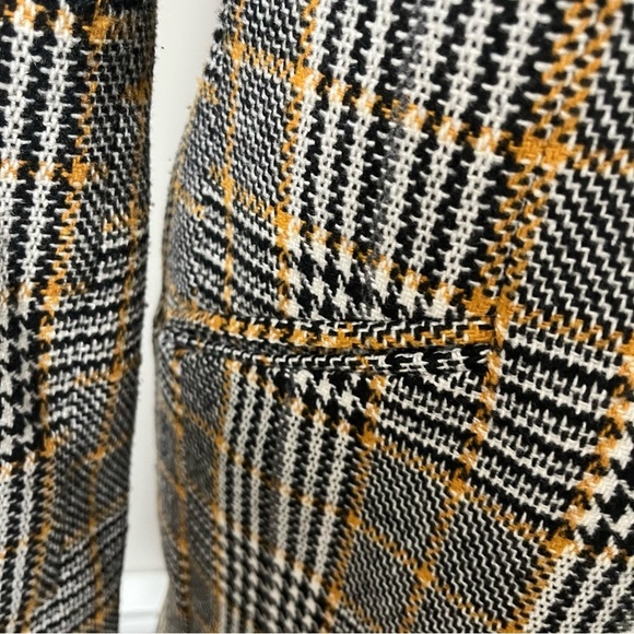 Vero Moda Cindy Notch Lapel Plaid 3/4 Length Wool Jacket - Picture 6 of 13